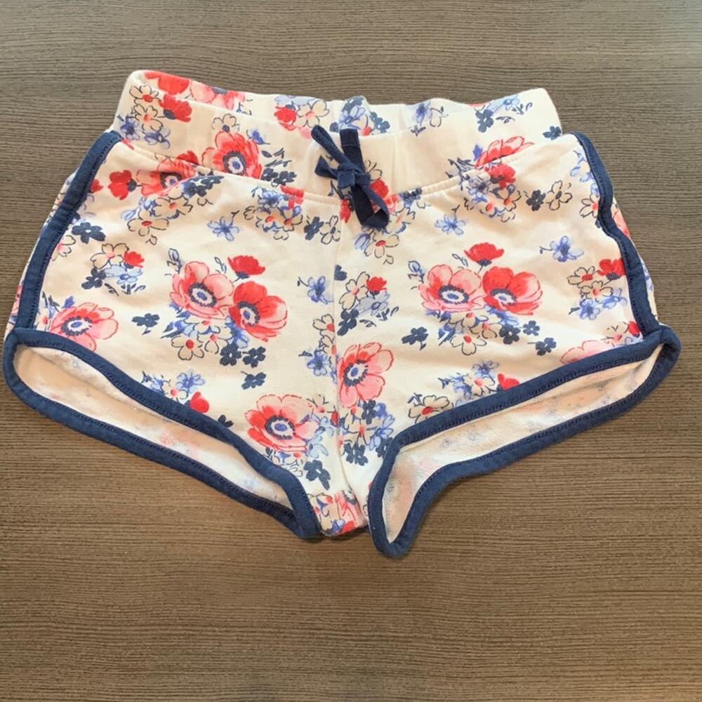 GAP Baby Floral Cotton Pull-up White/Blue/Red Shorts